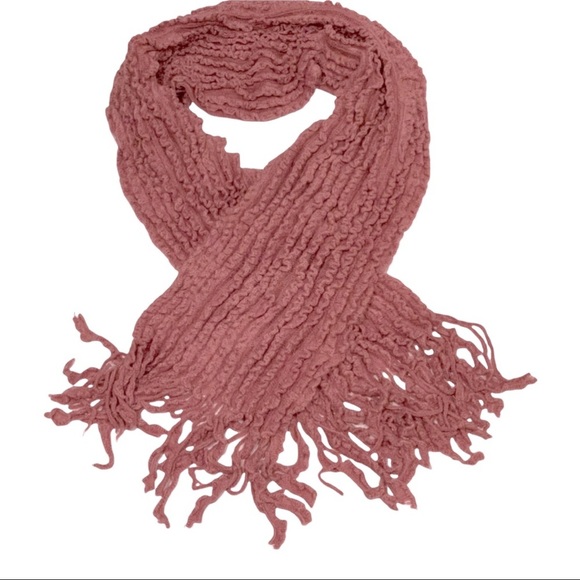 BETSY Johnson Pink Ruffle Fringe Scarf - Picture 1 of 4